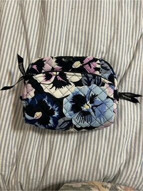 Vera Bradley Quilted Floral Cosmetic Pouch - Blue & Black